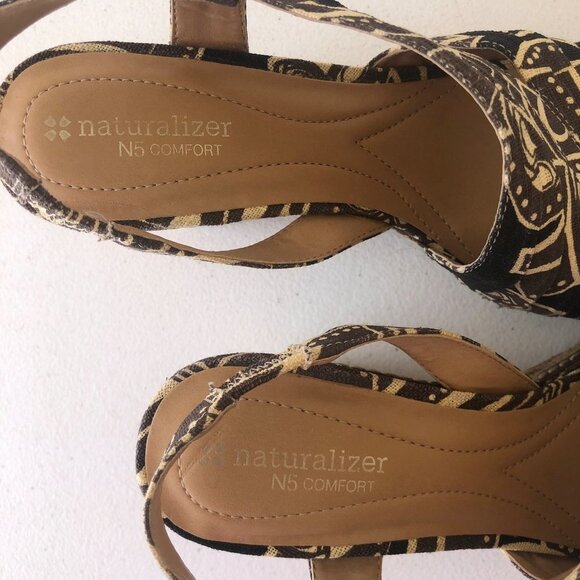 Naturalizer N5 Comfort Lulianna Coated Linen Slingback Cork Wedge Size 9M - Picture 14 of 15